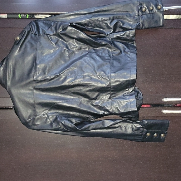 FEUX leather Jacket Size small Black Like New - Picture 3 of 3